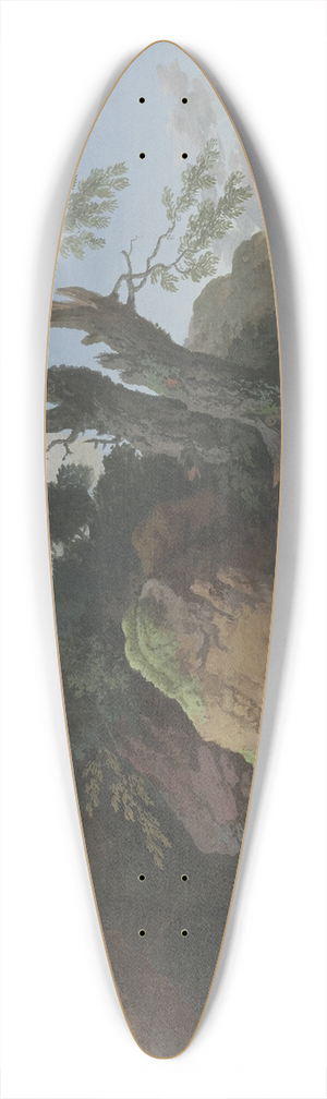 Christian Wilhelm Ernst Dietrich - Felsige Gegend mit einem Hirten, zwei Khen, zwei Schafen und einer Ziege 39.3 inch art pintail longboard deck