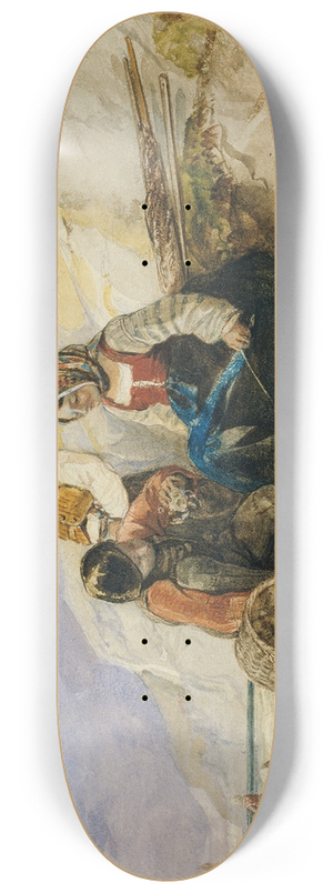 Camille-Joseph-Etienne Roqueplan - The Fishermans Children 8.25 inch art skate deck