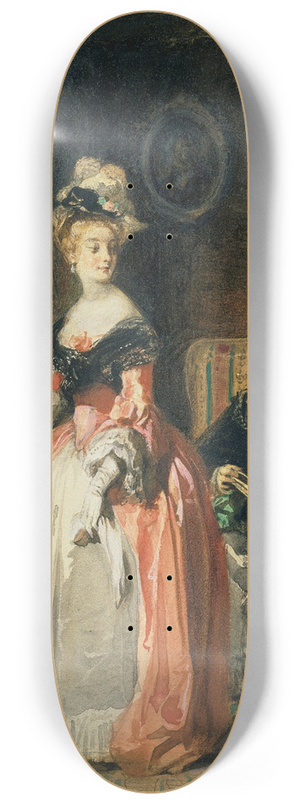 Camille-Joseph-Etienne Roqueplan - The Stolen Kiss 8.25 inch art skate deck