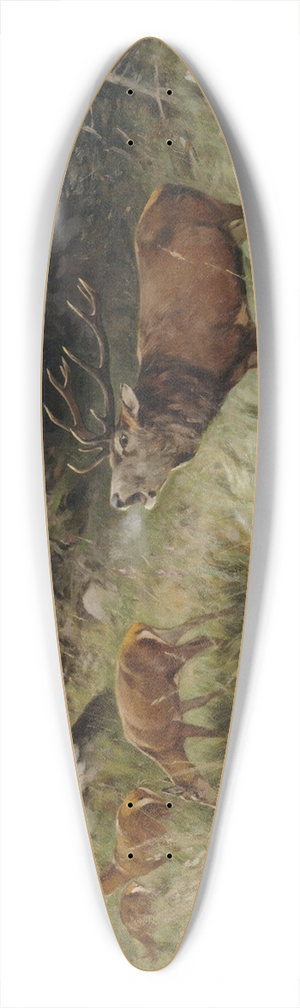Christoffer Drathmann - Rhrender Hirsch und Rehe am Waldrand 39.3 inch art pintail longboard deck