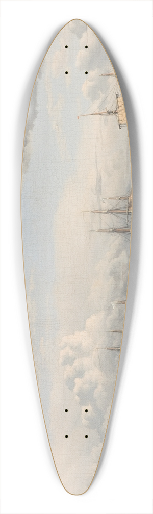 Christoffer Wilhelm Eckersberg - A Russian Fleet at Anchor near Elsinore 39.3 inch art pintail longboard deck
