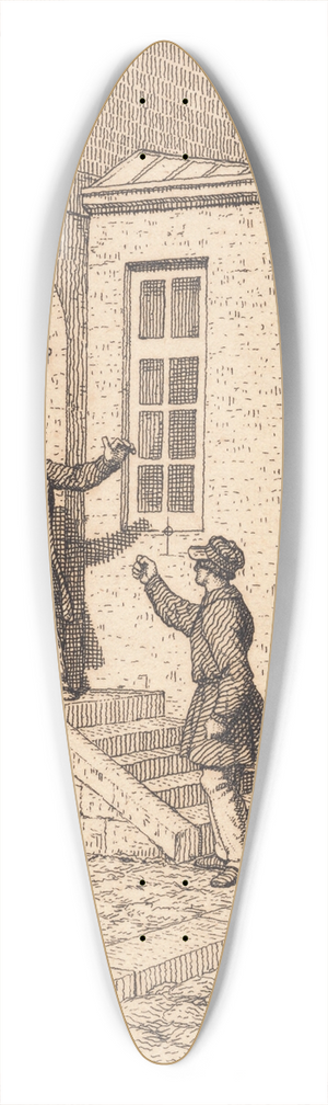Christoffer Wilhelm Eckersberg - En gadescene Illustration til Linearperspectiven , Tavle VII 39.3 inch art pintail longboard deck