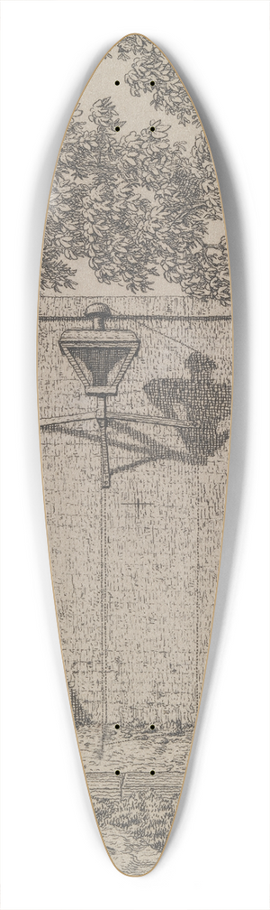 Christoffer Wilhelm Eckersberg - En havemur Illustration til Linearperspectiven , Tavle VI 39.3 inch art pintail longboard deck