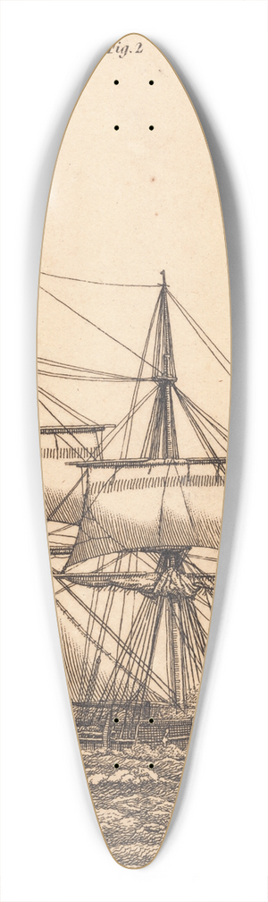 Christoffer Wilhelm Eckersberg - En korvet for fulde sejl Illustration til Linearperspectiven , Tavle X 39.3 inch art pintail longboard deck