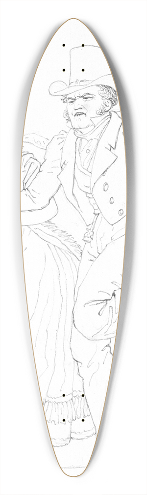 Christoffer Wilhelm Eckersberg - Et pyntet par p spadseretur 39.3 inch art pintail longboard deck