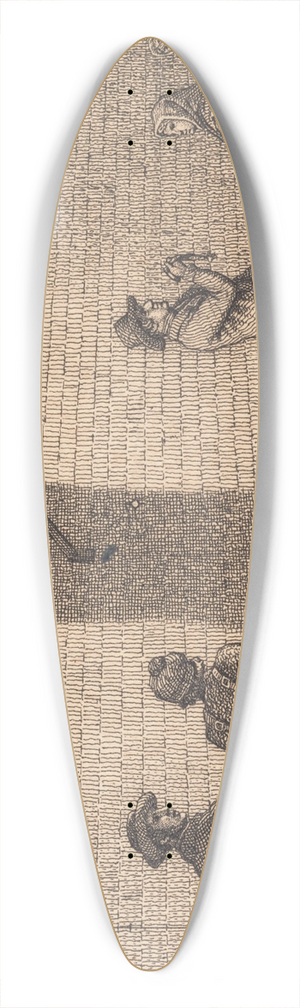 Christoffer Wilhelm Eckersberg - Gadescene ved lygteskin Illustration til Linearperspectiven , Tavle VIII 39.3 inch art pintail longboard deck