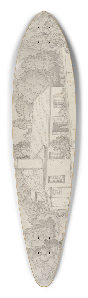 Christoffer Wilhelm Eckersberg - Jean Jacques Rousseaus hus i slotsparken i Ermenonville 39.3 inch art pintail longboard deck