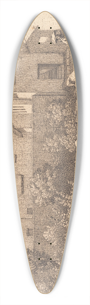 Christoffer Wilhelm Eckersberg - Parti af en italiensk landsby Illustration til Linearperspectiven , Tavle VI 39.3 inch art pintail longboard deck