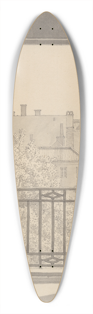 Christoffer Wilhelm Eckersberg - Udsigt fra Kuppelsalen p Charlottenborg over botanisk have 39.3 inch art pintail longboard deck