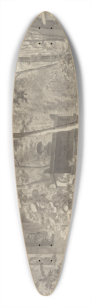 Christoffer Wilhelm Eckersberg - Ved Molires gravmle i Jardin Elyse des Petits Augustins, Paris 10 Juni 1811 39.3 inch art pintail longboard deck