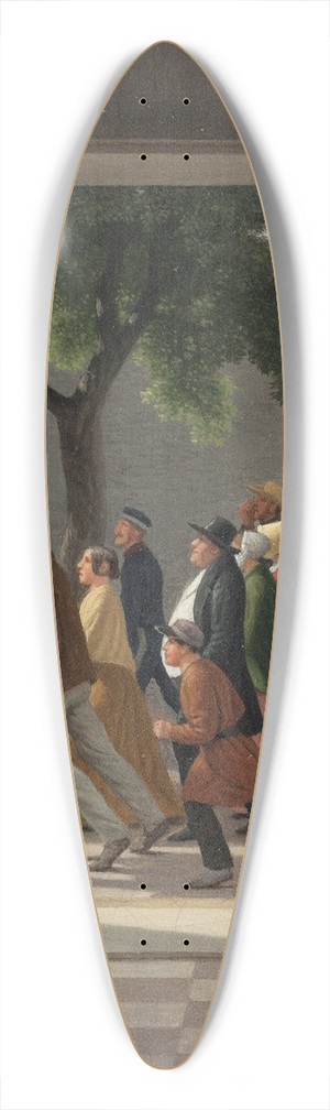 Christoffer Wilhelm Eckersberg - View through a Door to Running Figures 39.3 inch art pintail longboard deck