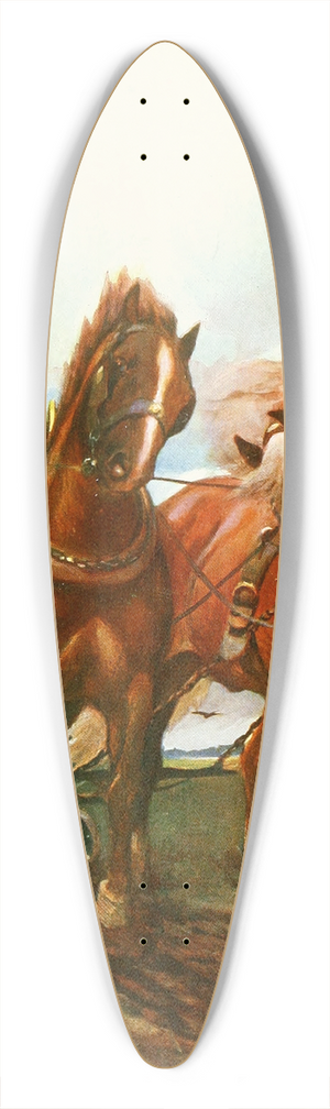 Christopher Clark - Suffolk Horses 39.3 inch art pintail longboard deck Christopher Clark - Suffolk Horses 39.3 inch art pintail longboard deck