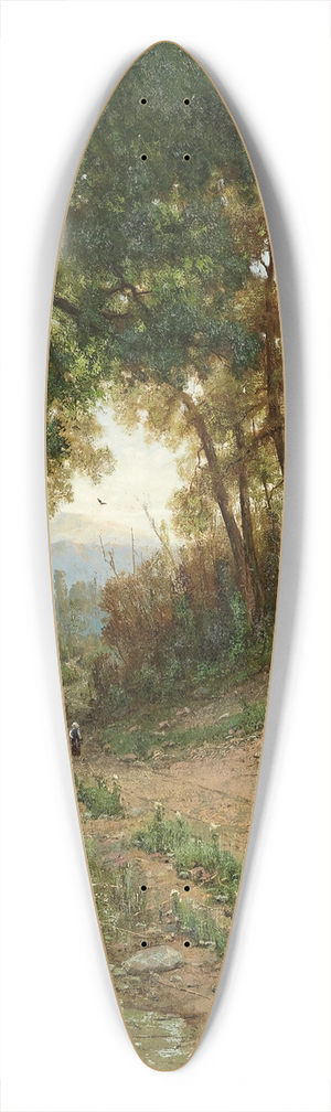 Christopher H. Shearer - Path in the White Mountains 39.3 inch art pintail longboard deck