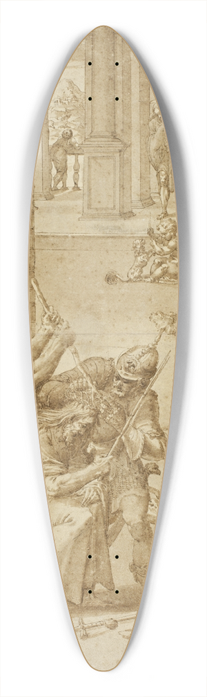 Christoph Schwarz - Crowning of Thorns 39.3 inch art pintail longboard deck
