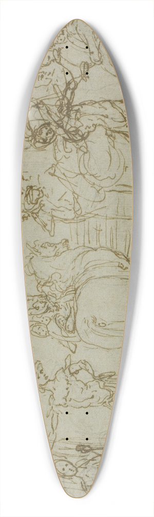 Cigoli (Ludovico Cardi) - Scene with Soldiers 39.3 inch art pintail longboard deck