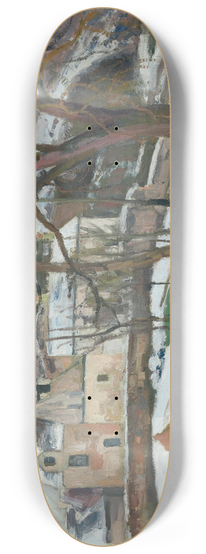 Camille Pissarro - Effet de neige  LHermitage, Pontoise 8.25 inch art skate deck