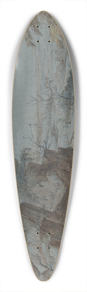Circle of Gillis Neyts - Rocky Landscape with View inDistance 39.3 inch art pintail longboard deck