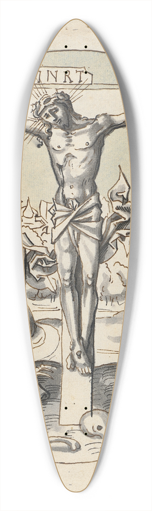 Circle Of Hans Holbein The Elder - Crucifixion of Christ with Mary and John 39.3 inch art pintail longboard deck