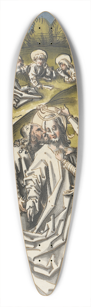Circle Of Hans Holbein The Elder - The capture of Christ, in the background Christ on the Mount of Olives 39.3 inch art pintail longboard deck