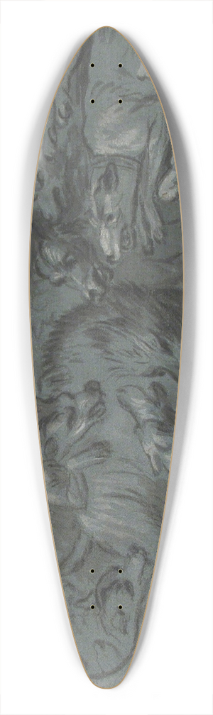 Circle of Jean-Baptiste Oudry - Pack of Dogs Attacking a Wild Boar 39.3 inch art pintail longboard deck