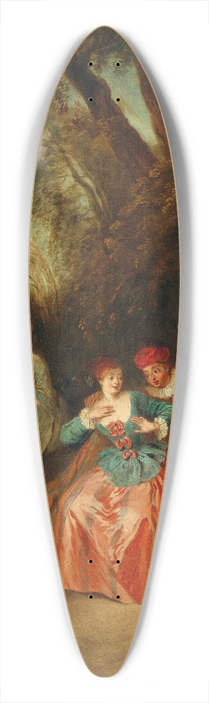 Circle of Jean Baptiste Pater - Fte Champtre 39.3 inch art pintail longboard deck
