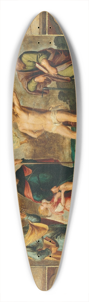 Circle of Otto van Veen - Saints Roch, Sebastian, Peter and Paul, surrounded by eight scenes from the life of Saint Roch 39.3 inch art pintail longboard deck