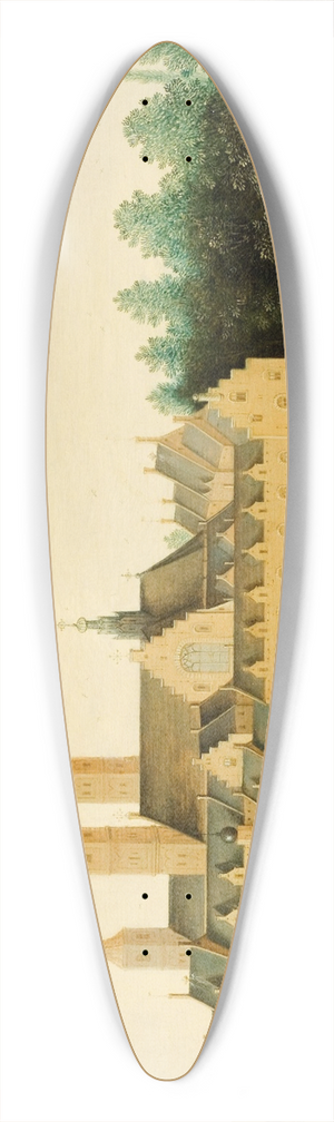 Claes Jacobsz. van der Heck - View of the Abbey of Egmond-Binnen 39.3 inch art pintail longboard deck