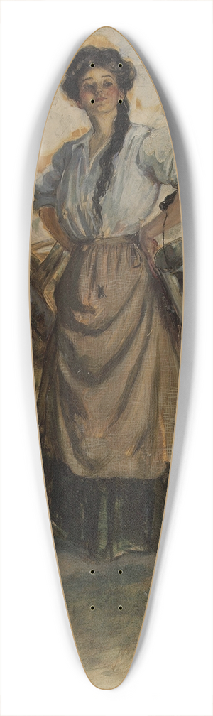 Clarence F. Underwood - Milk Maid 39.3 inch art pintail longboard deck