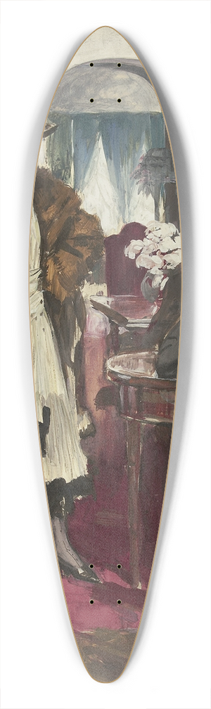 Clarence F. Underwood - The Card Game 39.3 inch art pintail longboard deck