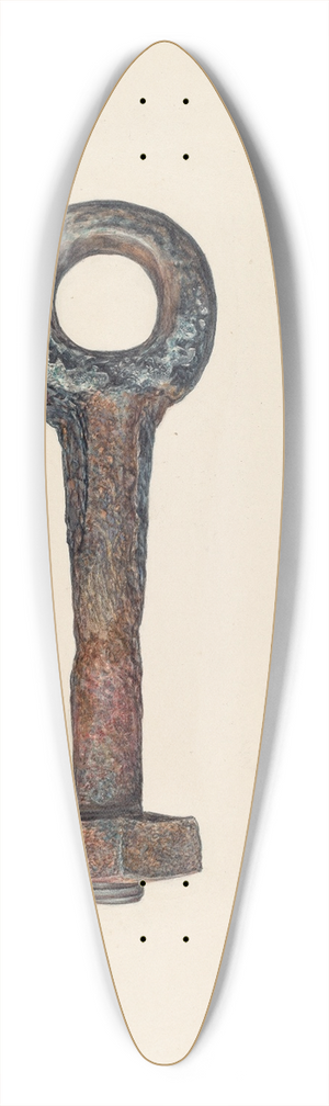 Clarence Secor - Eye Bolt 39.3 inch art pintail longboard deck