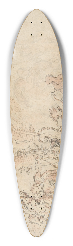 Claude Gillot - Satyrs Preparing for a Festival 39.3 inch art pintail longboard deck