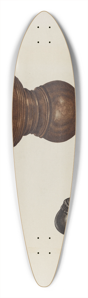 Claude Marshall - Sand Box and Seal 39.3 inch art pintail longboard deck