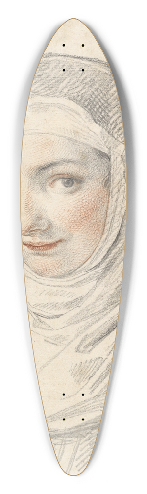 Claude Mellan - A Young Nun 39.3 inch art pintail longboard deck