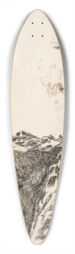 Claude Monet - Cliffs and Sea, Sainte-Adresse 39.3 inch art pintail longboard deck