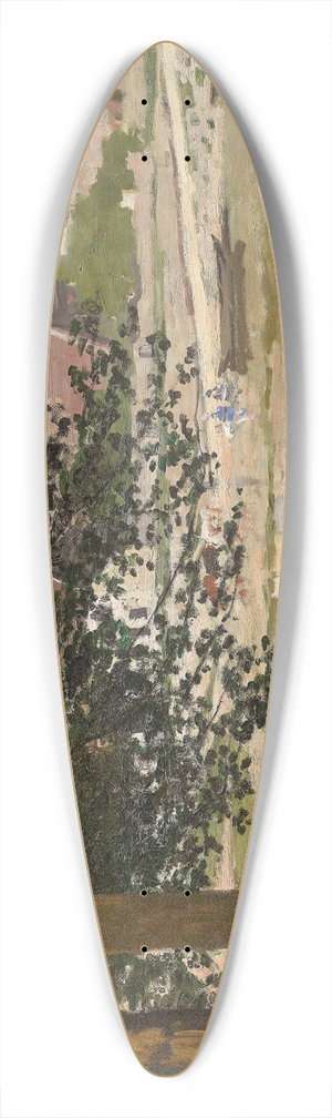 Claude Monet - On the Bank of the Seine, Bennecourt 39.3 inch art pintail longboard deck