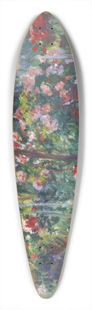 Claude Monet - Peony Garden 39.3 inch art pintail longboard deck