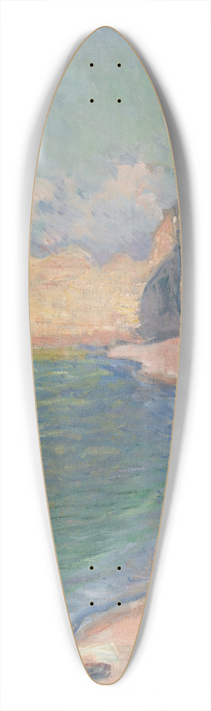 Claude Monet - tretat, The Beach and the Falaise dAmont 39.3 inch art pintail longboard deck