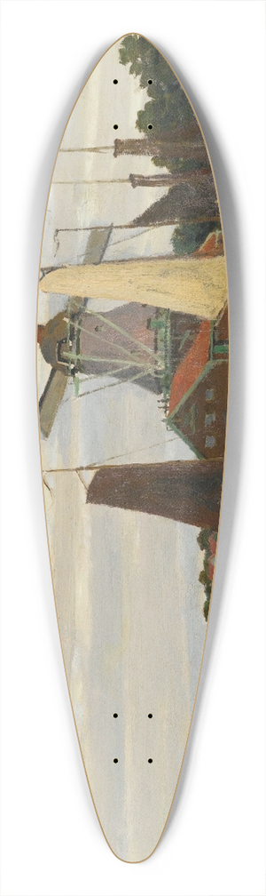 Claude Monet - Un Moulin  Zaandam 39.3 inch art pintail longboard deck