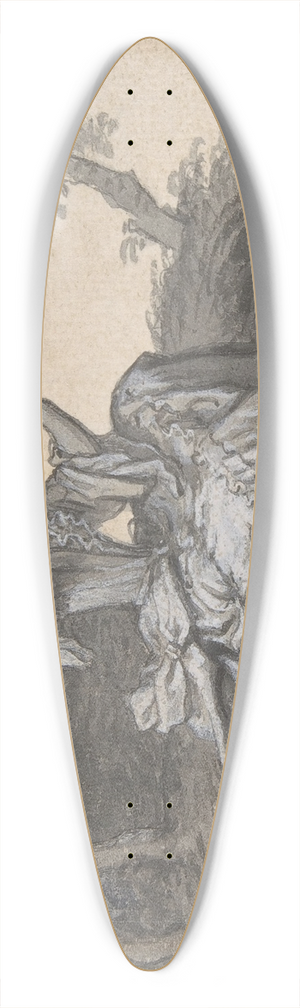 Claude Simpol - Lady with a Mirror 39.3 inch art pintail longboard deck