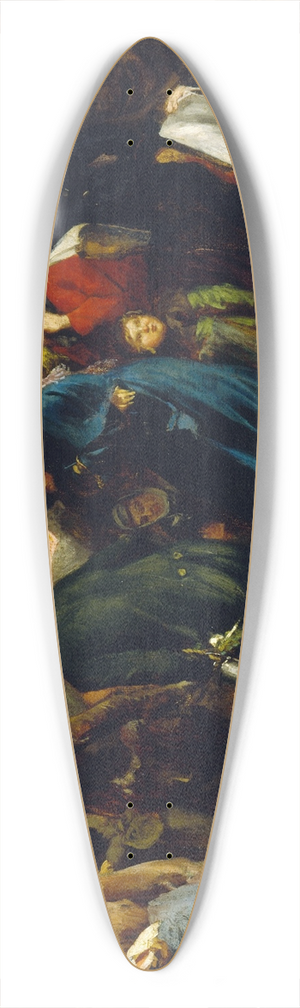 Clment-Auguste Andrieux - La queue  la boucherie en 1871 39.3 inch art pintail longboard deck