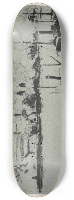 Camille Pissarro - Quai Boieldieu in Rouen 8.25 inch art skate deck