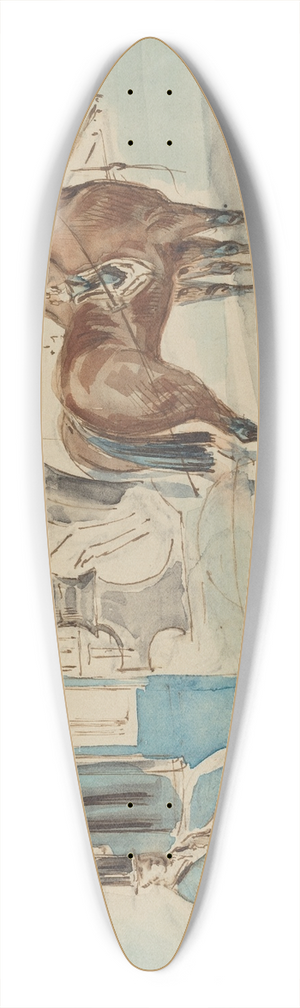 Constantin Guys - Carriage With Driver And Groom  Spring 39.3 inch art pintail longboard deck Constantin Guys - Carriage With Driver And Groom  Spring 39.3 inch art pintail longboard deck