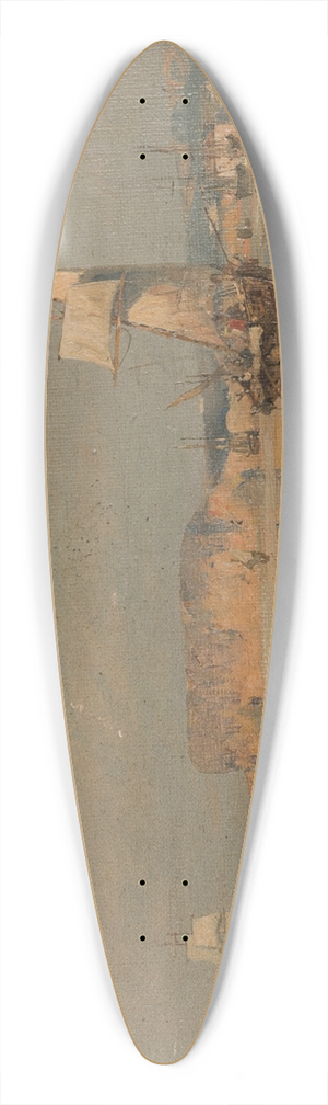 Constantinos Volanakis - Boats In A Port 39.3 inch art pintail longboard deck