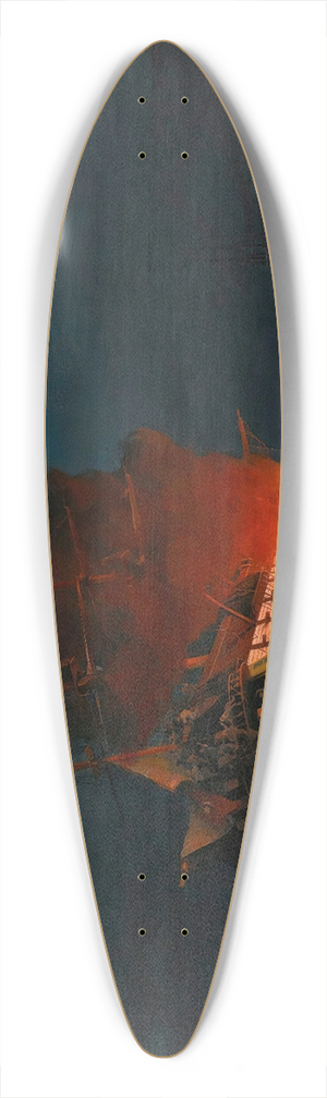 Constantinos Volanakis - Burningofa Turkish flagship 39.3 inch art pintail longboard deck