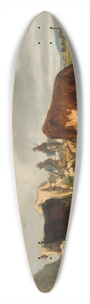 Constant Troyon - Cattle at the waterhole 39.3 inch art pintail longboard deck
