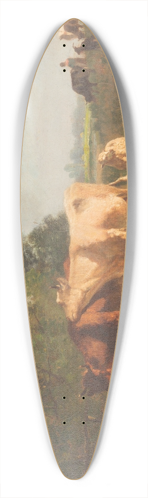 Constant Troyon - Cattle on the pasture 39.3 inch art pintail longboard deck
