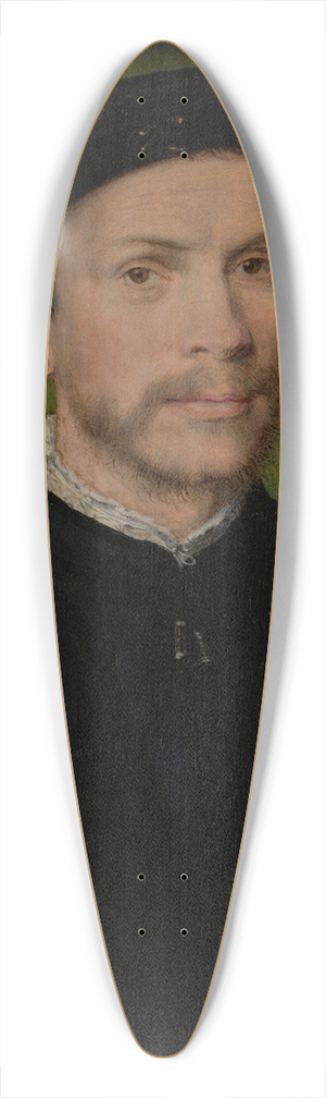 Corneille de Lyon - Portrait of a Bearded Man in Black 39.3 inch art pintail longboard deck