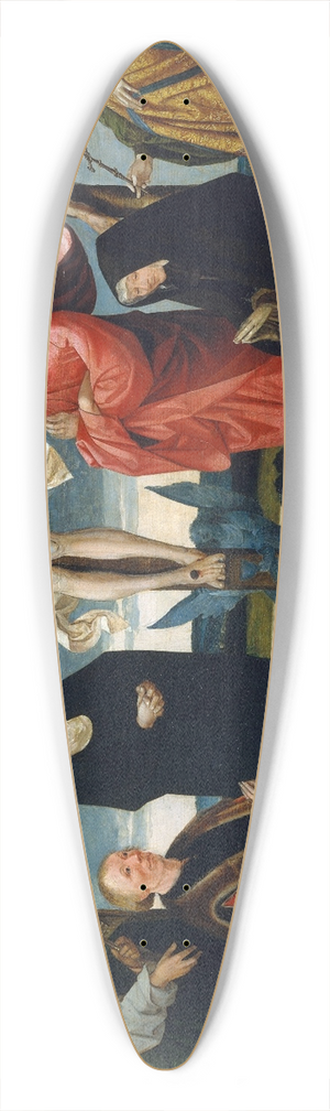 Cornelis Engebrechtsz - The Crucifixion with Donors and Saints Peter and Margaret 39.3 inch art pintail longboard deck