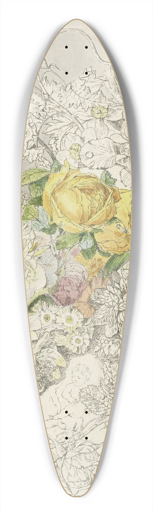 Cornelis Ploos van Amstel - Bloemstuk 39.3 inch art pintail longboard deck
