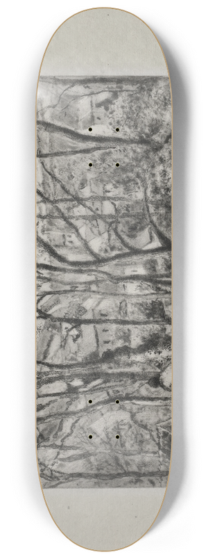 Camille Pissarro - Wooded Landscape at LHermitage, Pontoise 8.25 inch art skate deck